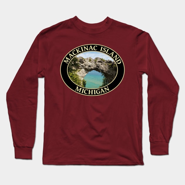 Arch Rock on Mackinac Island, Michigan Long Sleeve T-Shirt by GentleSeas